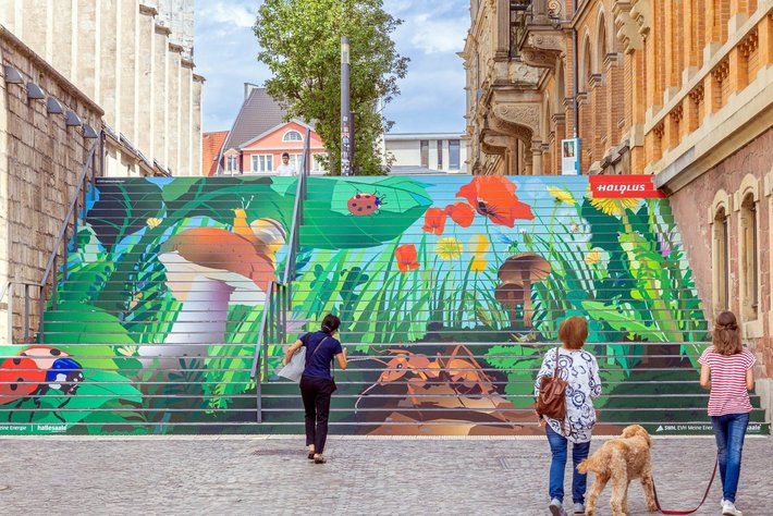 Street-Art an der Hallmarkttreppe